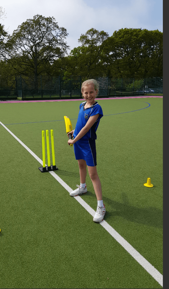 Park School student playing cricket